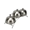 304 stainless steel three-flavor seasoning box, seasoning rack, household seasoning jar, monosodium glutamate and chicken essence jar, enlarged and thickened Specification image